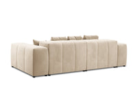 Cosmopolitan Design - Divano modulare "Rome" 3 posti in velluto beige 