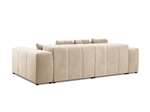 Cosmopolitan Design - Divano modulare "Rome" 3 posti in velluto beige 