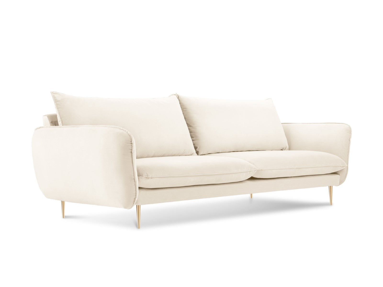 Cosmopolitan Design - Divano "Vienna" 3 posti in velluto beige chiaro 