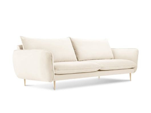 Cosmopolitan Design - Divano "Vienna" 3 posti in velluto beige chiaro 