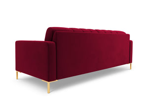Cosmopolitan Design - Divano "Bali" 3 posti in velluto rosso 