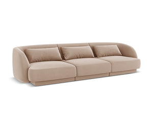Cosmopolitan Design - Divano "Tulum" 3 posti in velluto beige 