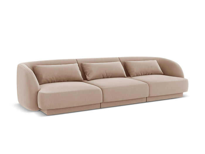 Cosmopolitan Design - Divano "Tulum" 3 posti in velluto beige 