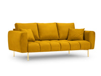 Cosmopolitan Design - Divano "Hastings" 3 posti in velluto giallo 