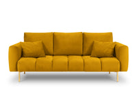 Cosmopolitan Design - Divano "Hastings" 3 posti in velluto giallo 