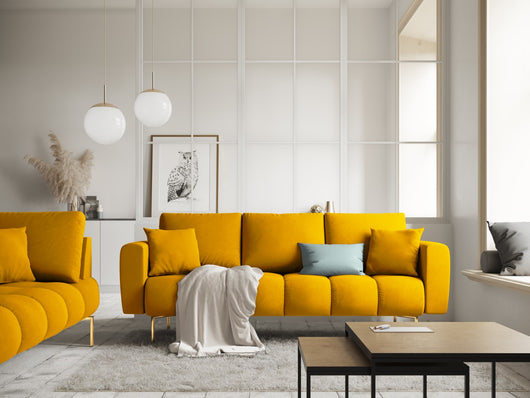 Cosmopolitan Design - Divano "Hastings" 3 posti in velluto giallo 
