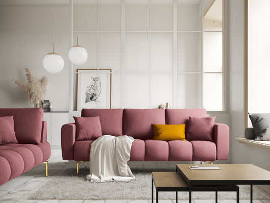 Cosmopolitan Design - Divano "Hastings" 3 posti in velluto rosa 