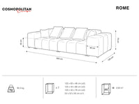 Cosmopolitan Design - Divano modulare "Rome" 3 posti in tessuto strutturato menta 