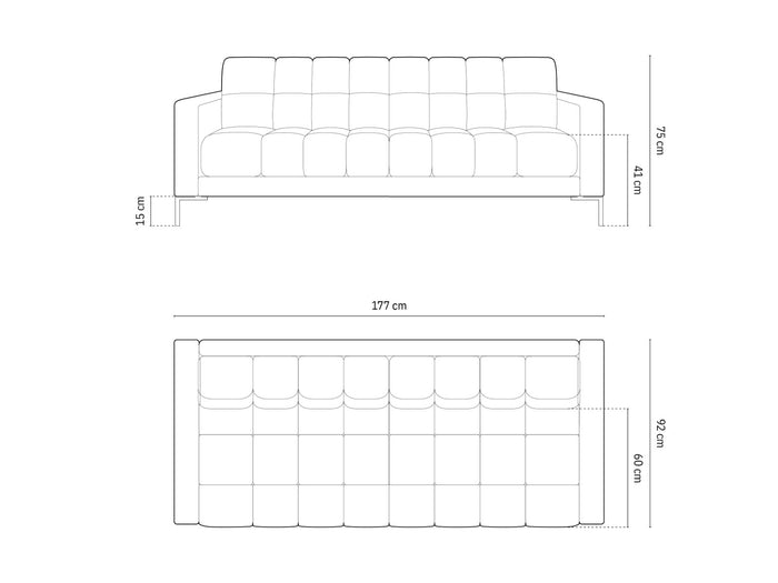 Cosmopolitan Design - Divano "Bali" 3 posti in tessuto strutturato grigio chiaro 