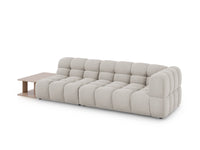Cosmopolitan Design - Divano modulare sinistro "Sky" 4 posti in velluto beige chiaro 