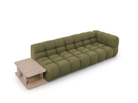 Cosmopolitan Design - Divano modulare sinistro "Sky" 4 posti in velluto verde chiaro 