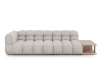 Cosmopolitan Design - Divano modulare destro "Sky" 4 posti in velluto beige chiaro 