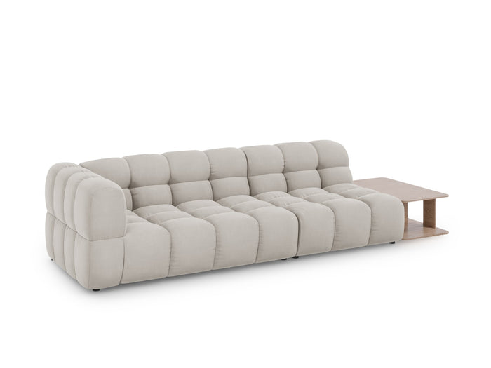 Cosmopolitan Design - Divano modulare destro "Sky" 4 posti in velluto beige chiaro 