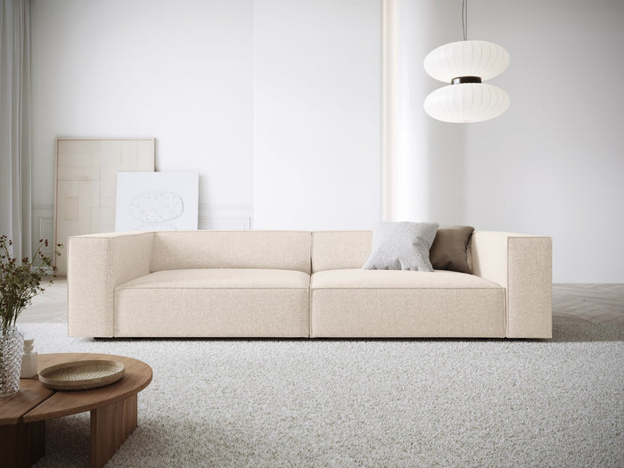 Cosmopolitan Design - Divano "Arendal" 4 posti in ciniglia beige chiaro 