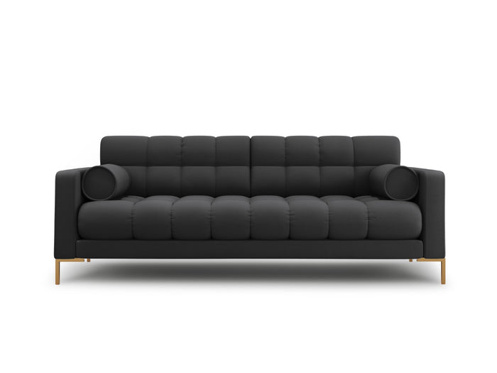 Cosmopolitan Design - Divano "Bali" 4 posti in tessuto strutturato grigio scuro 