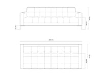 Cosmopolitan Design - Divano "Bali" 4 posti in tessuto strutturato grigio chiaro 