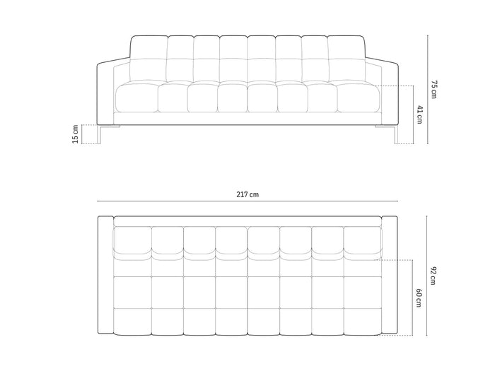 Cosmopolitan Design - Divano "Bali" 4 posti in tessuto strutturato grigio chiaro 