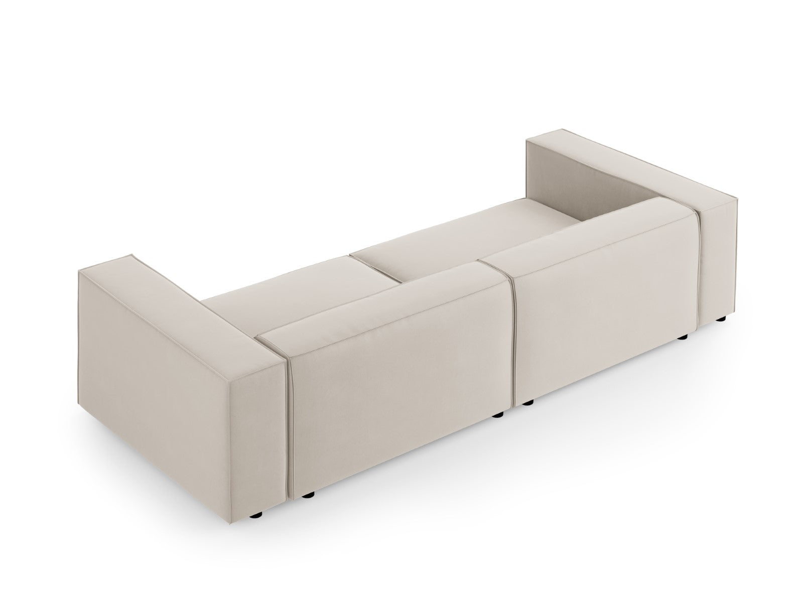 Cosmopolitan Design - Divano "Arendal" 4 posti in velluto ecru 