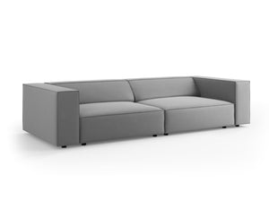 Cosmopolitan Design - Divano "Arendal" 4 posti in velluto grigio chiaro 