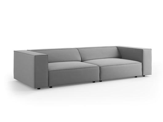 Cosmopolitan Design - Divano "Arendal" 4 posti in velluto grigio chiaro 