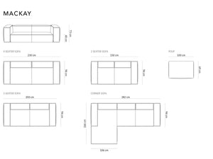 Cosmopolitan Design - Divano "Mackay" 4 posti in velluto sabbia 