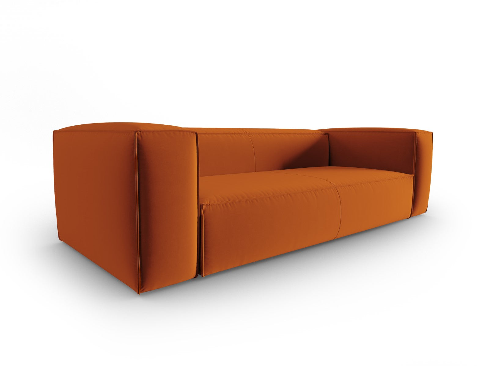 Cosmopolitan Design - Divano "Mackay" 4 posti in velluto terracotta 