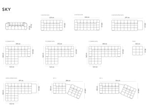 Cosmopolitan Design - Divano modulare "Sky" 4 posti in velluto salmone 