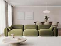 Cosmopolitan Design - Divano modulare "Sydney" 4 posti in velluto verde chiaro 