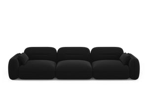 Cosmopolitan Design - Divano modulare "Sydney" 4 posti in velluto nero 