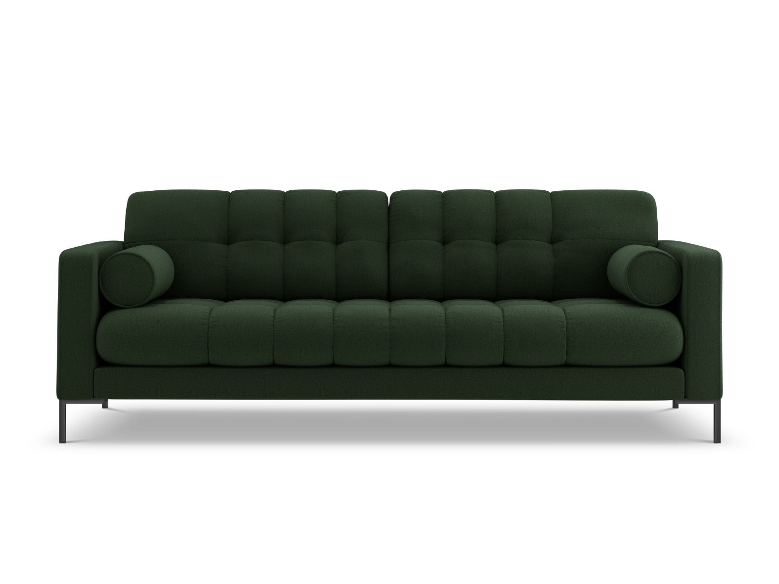 Cosmopolitan Design - Divano "Bali" 4 posti in tessuto strutturato verde scuro 