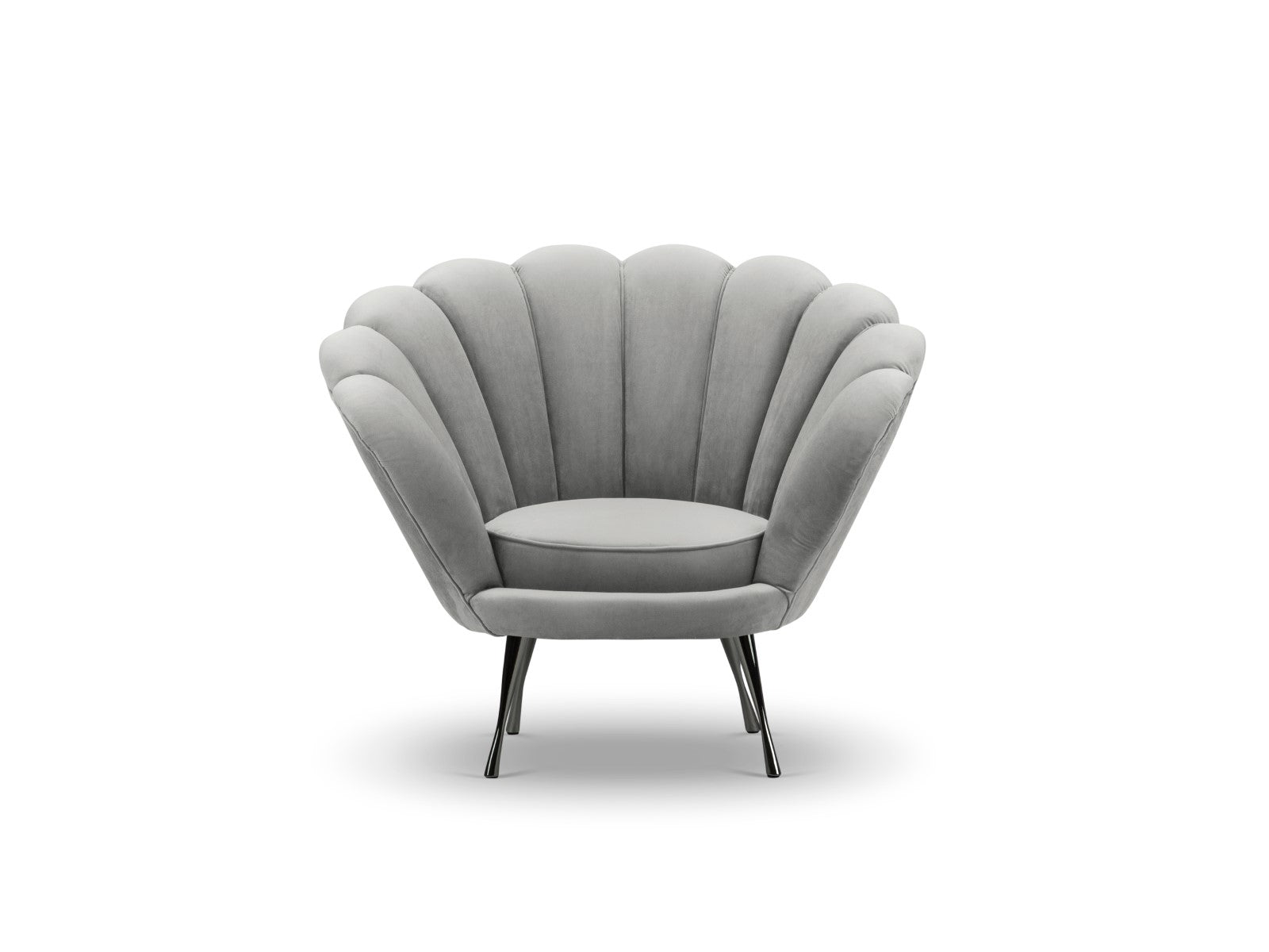 Cosmopolitan Design - Poltrona "Kingston" in velluto grigio scuro 