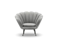 Cosmopolitan Design - Poltrona "Kingston" in velluto grigio scuro 