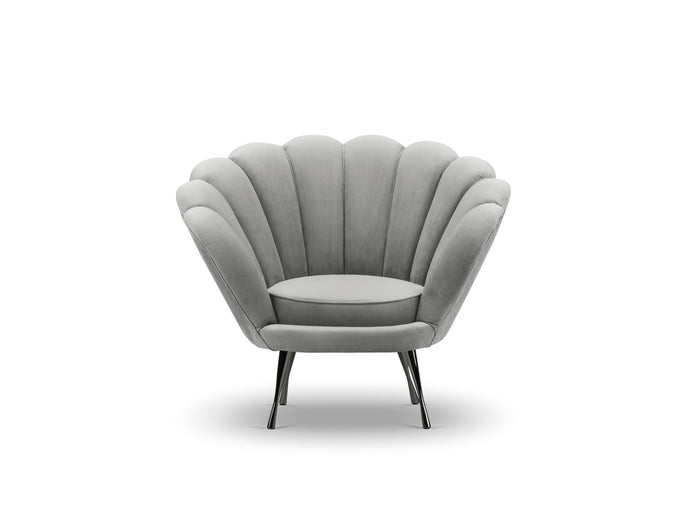 Cosmopolitan Design - Poltrona "Kingston" in velluto grigio scuro 