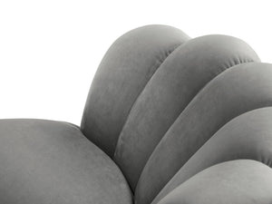 Cosmopolitan Design - Poltrona "Kingston" in velluto grigio scuro 