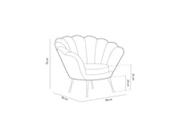 Cosmopolitan Design - Poltrona "Kingston" in velluto grigio scuro 