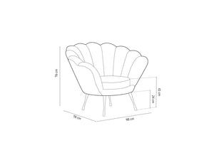 Cosmopolitan Design - Poltrona "Kingston" in velluto grigio scuro 