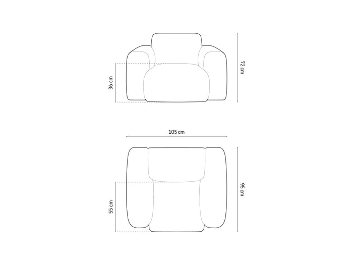 Cosmopolitan Design - Poltrona "Nolio" 2 posti in ciniglia terracotta 