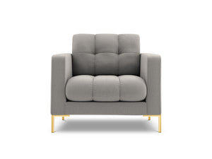 Cosmopolitan Design - Poltrona "Bali" in tessuto strutturato grigio chiaro 