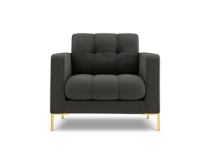 Cosmopolitan Design - Poltrona "Bali" in tessuto strutturato grigio scuro 