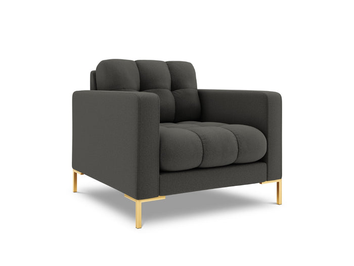 Cosmopolitan Design - Poltrona "Bali" in tessuto strutturato grigio scuro 