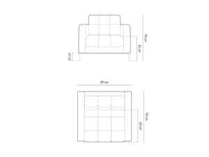 Cosmopolitan Design - Poltrona "Bali" in tessuto strutturato verde scuro 