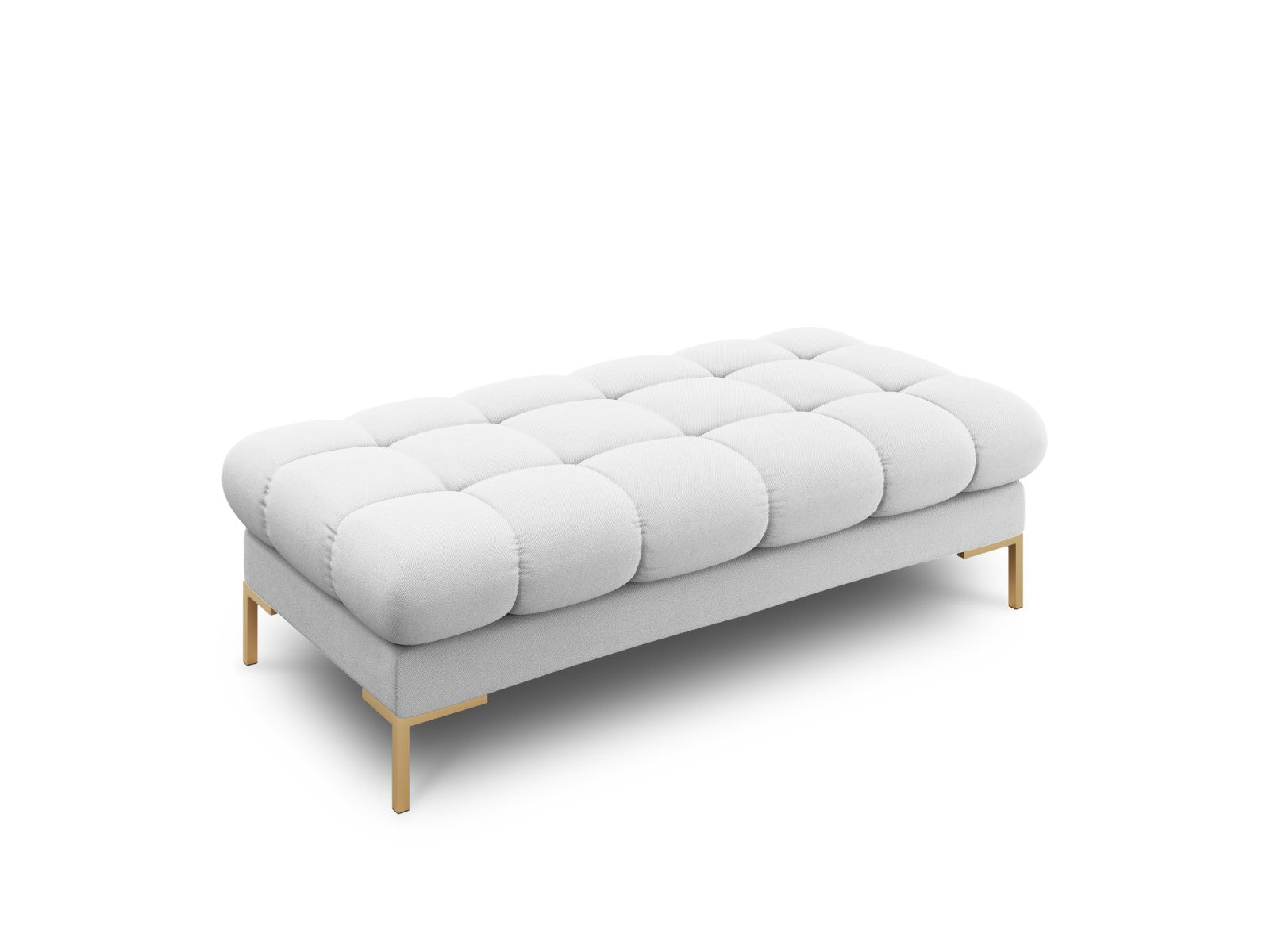 Cosmopolitan Design - Panca "Bali" 2 posti in tessuto strutturato grigio chiaro 