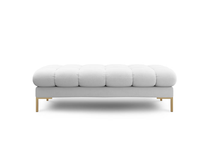 Cosmopolitan Design - Panca "Bali" 2 posti in tessuto strutturato grigio chiaro 