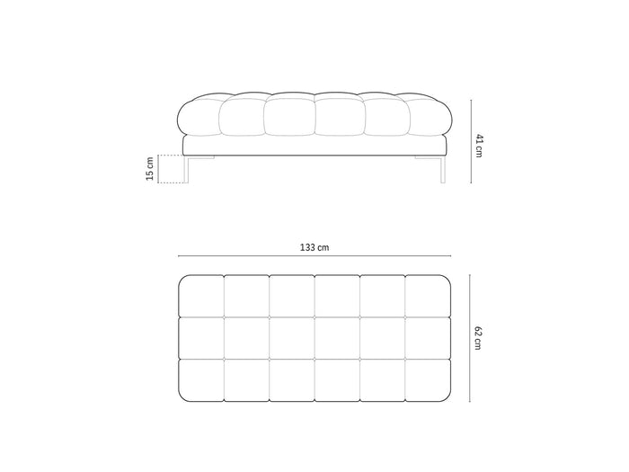 Cosmopolitan Design - Panca "Bali" 2 posti in tessuto strutturato verde 