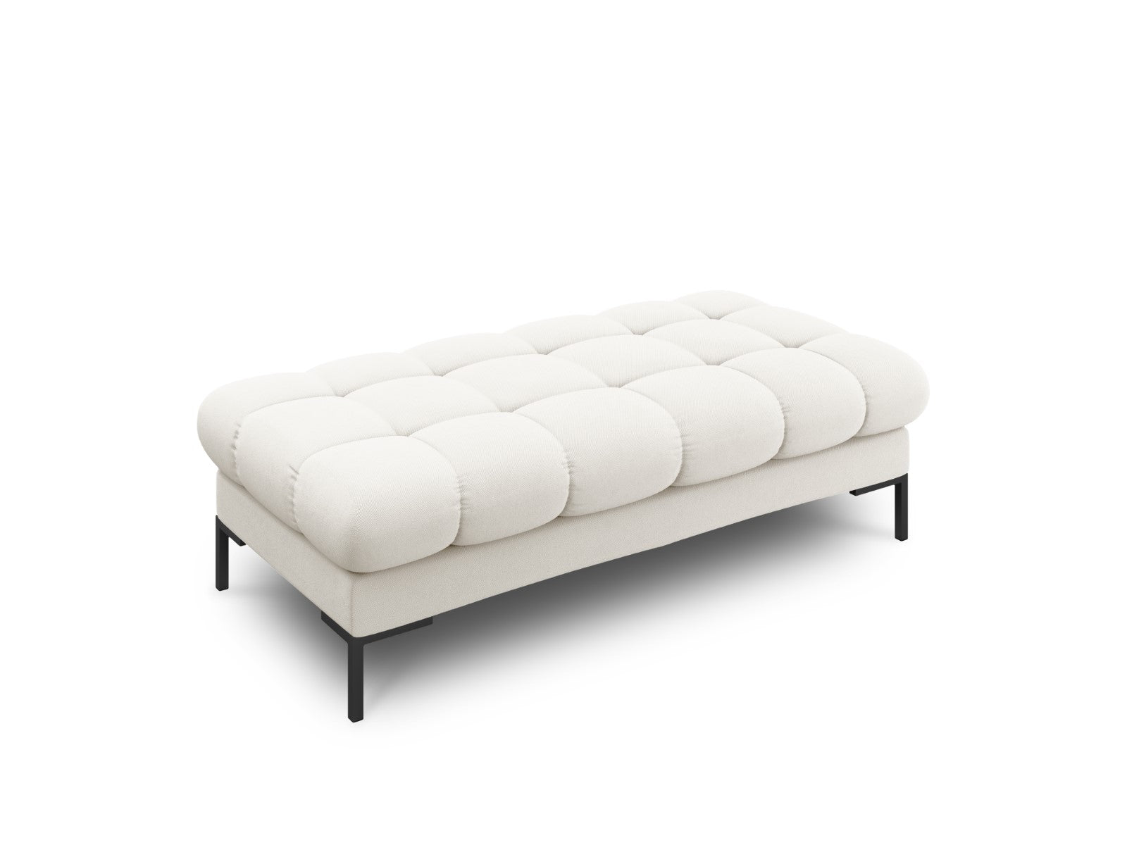 Cosmopolitan Design - Panca "Bali" 2 posti in tessuto strutturato beige chiaro 