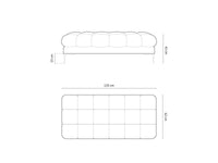 Cosmopolitan Design - Panca "Bali" 2 posti in tessuto strutturato beige chiaro 