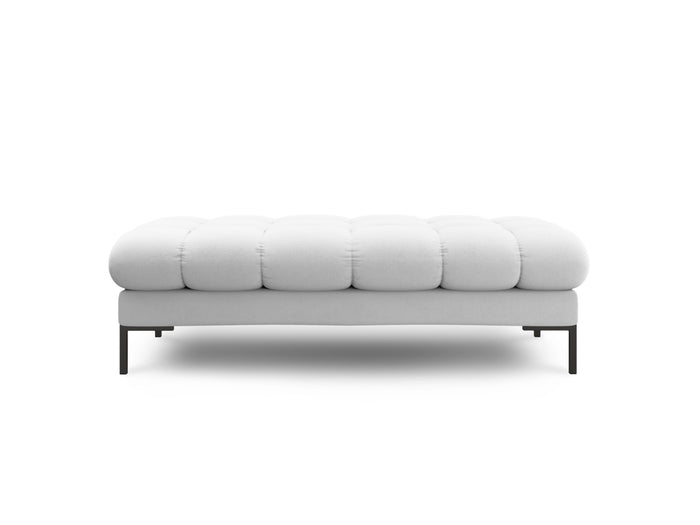 Cosmopolitan Design - Panca "Bali" 2 posti in tessuto strutturato grigio chiaro 