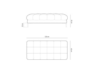 Cosmopolitan Design - Panca "Bali" 2 posti in tessuto strutturato nero 