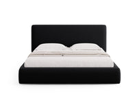 Cosmopolitan Design - Letto a cassettone con testiera "Colonel" 200x200cm in velluto nero 