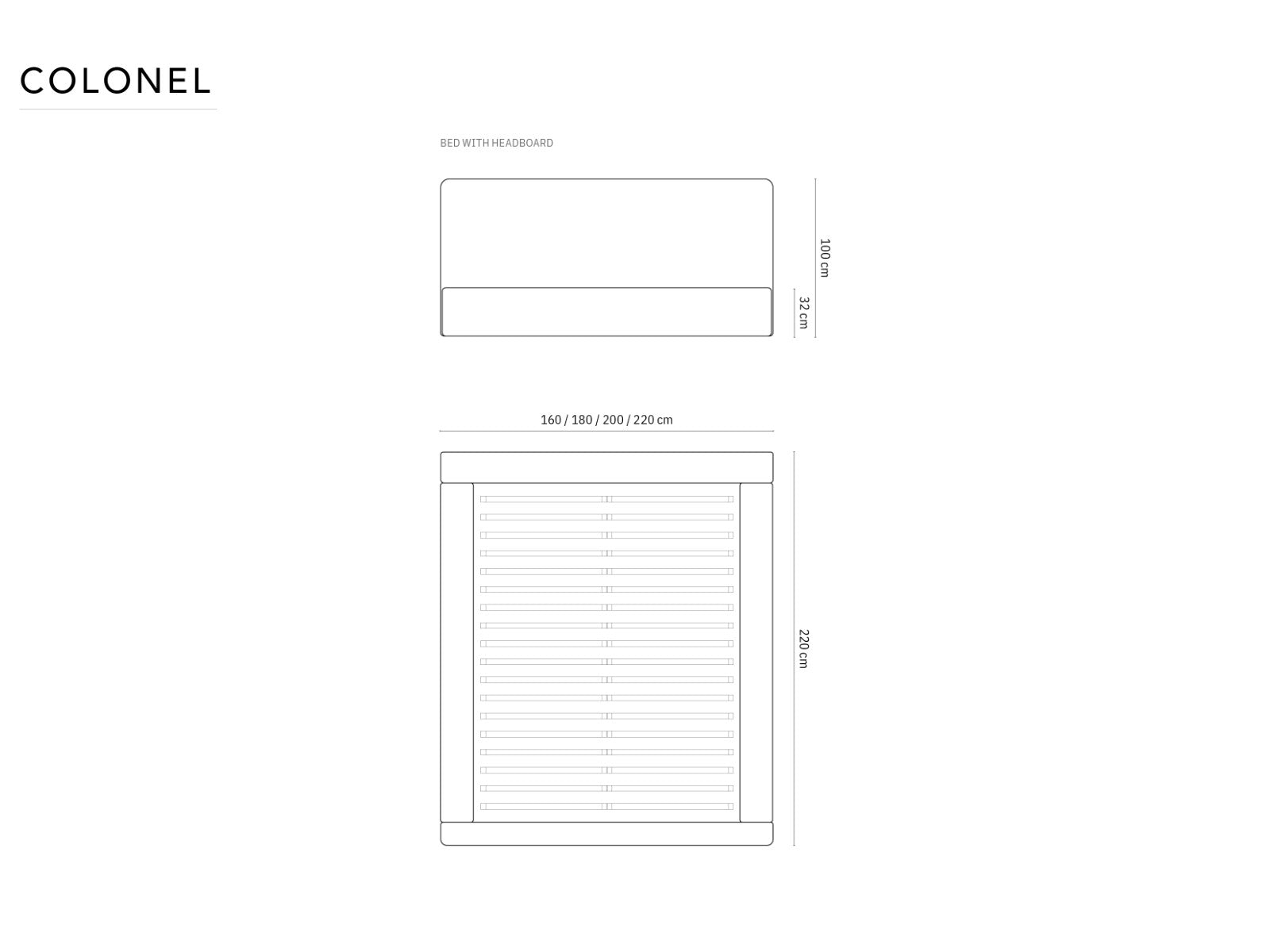 Cosmopolitan Design - Letto a cassettone con testiera "Colonel" 200x200cm in velluto nero 